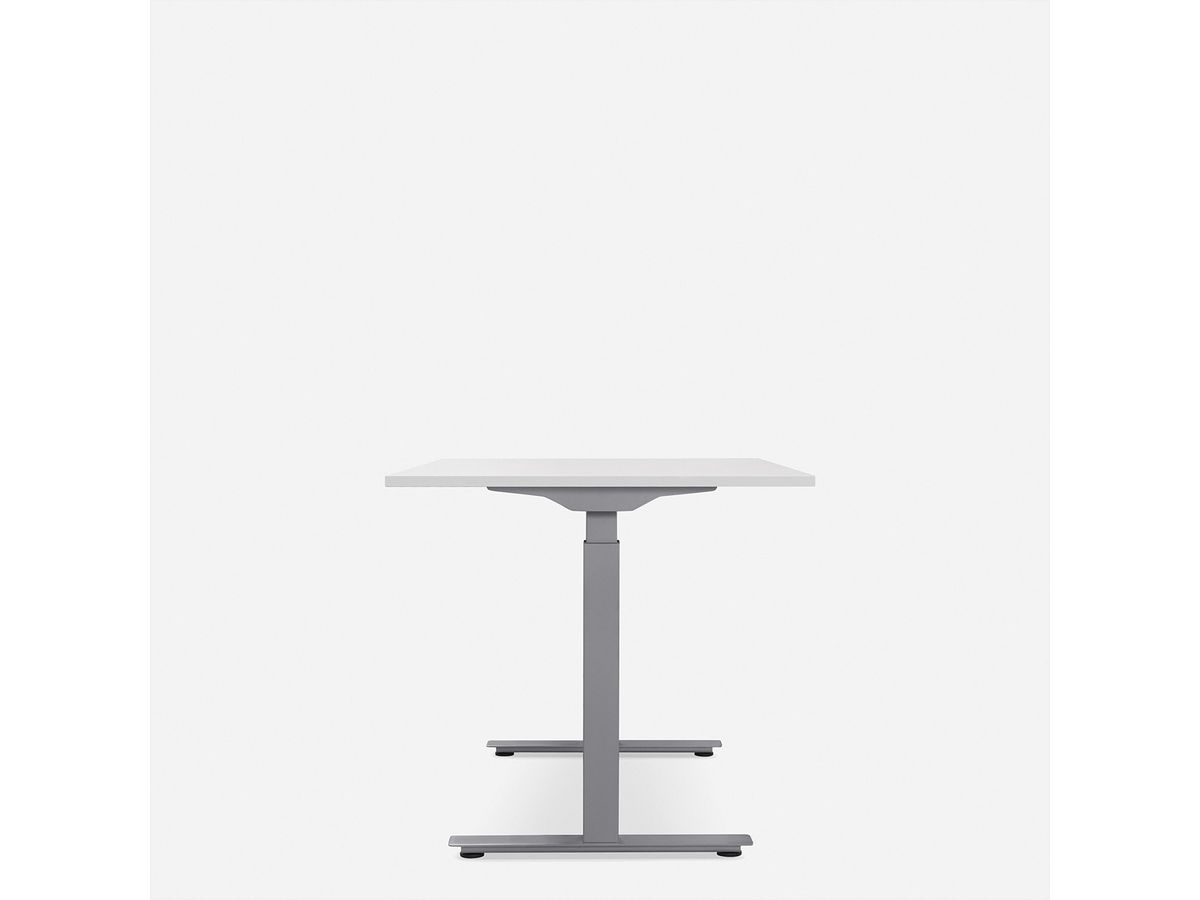 WRK21 Schreibtisch Smart 120 x 80 cm, Höhenverstellbar, Weiss Uni / Grau