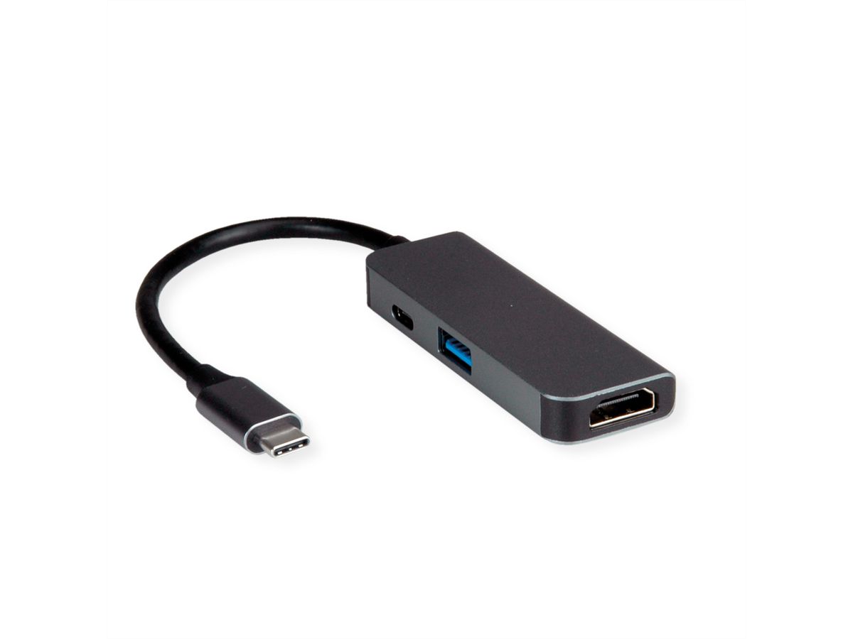 VALUE Adaptateur USB Type C - HDMI + USB 3.2 Gen 1 A + Type C (Power Delivery)