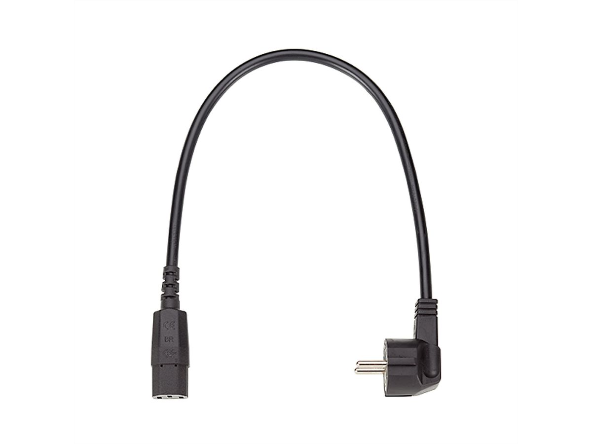 BACHMANN Câble d'alimentation droit, noir, 1,0 m, noir, 0,5 m