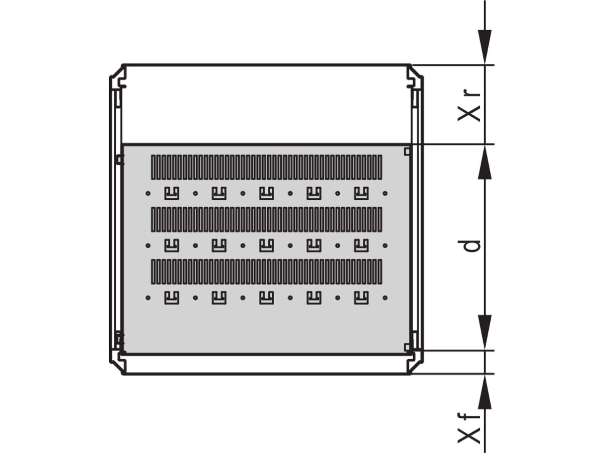 Étagère varistar SCHROFF, fixe, 75 kg, RAL 7021, 800W 500D