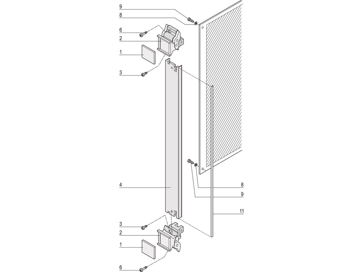 SCHROFF Plug-In Unit Kit avec poignée d'extraction type 2, blindé, gris, 6 U, 4 HP