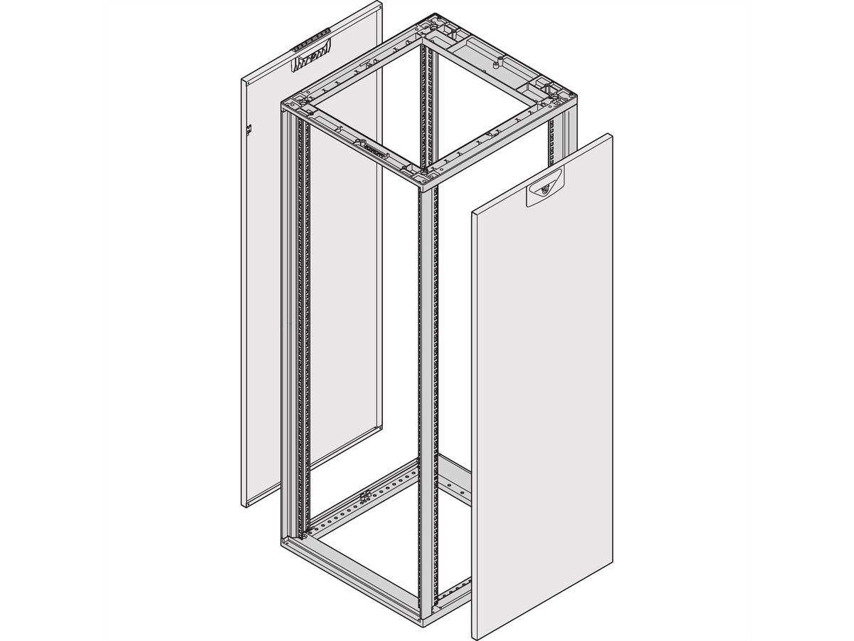 Panneau latéral Novastar SCHROFF pour Slim-Line, RAL 7035, 16 U 500D