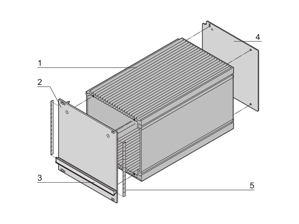 SCHROFF Kit de tubes pour unité enfichable, blindé, 3 U, 7 HP, 227 mm