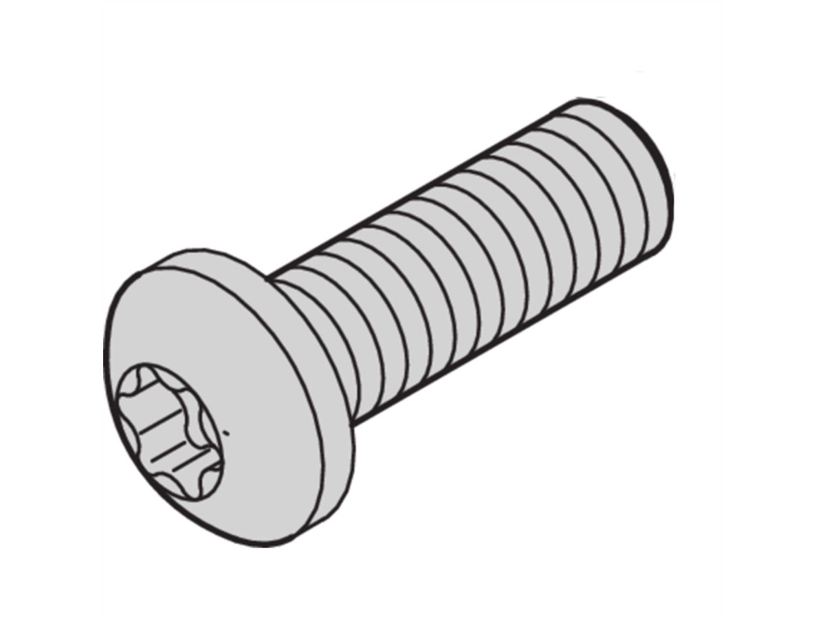 Vis à tête cylindrique de SCHROFF, Torx, acier nickelé, M2.5 x 12 mm