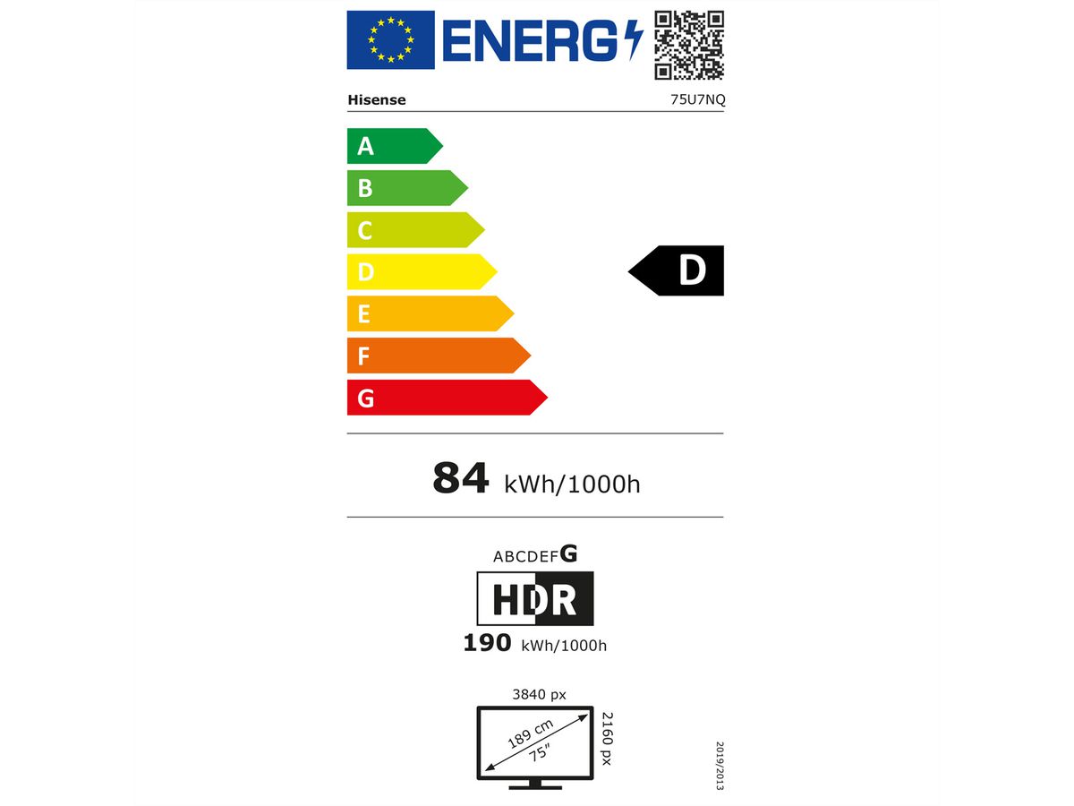 Hisense TV 75U7NQ, 75", ULED 4K, Mini LED, 144 Hz