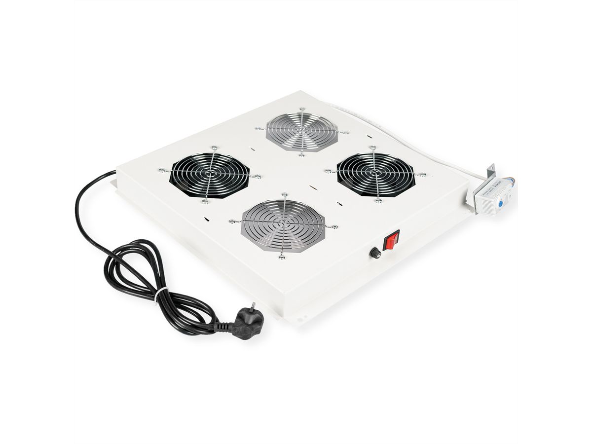 ROLINE 19" Unité de ventilation pour toit, 2 ventilateurs, gris