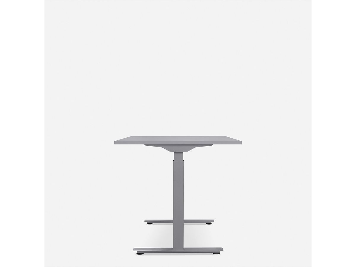 WRK21 Schreibtisch Smart 160 x 80 cm, Höhenverstellbar, Grau Uni / Grau