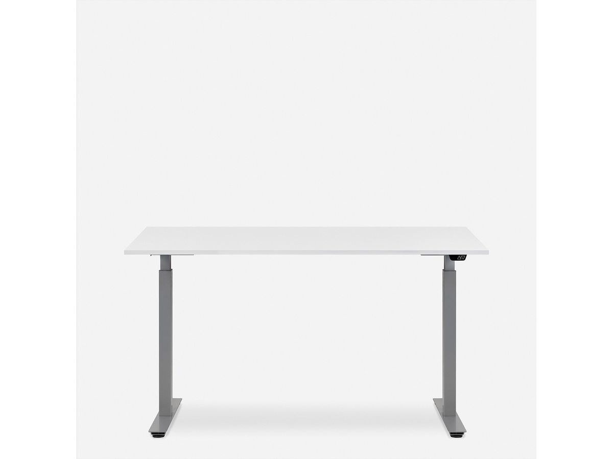 WRK21 Schreibtisch Smart 140 x 80 cm, Höhenverstellbar, Weiss Uni / Grau