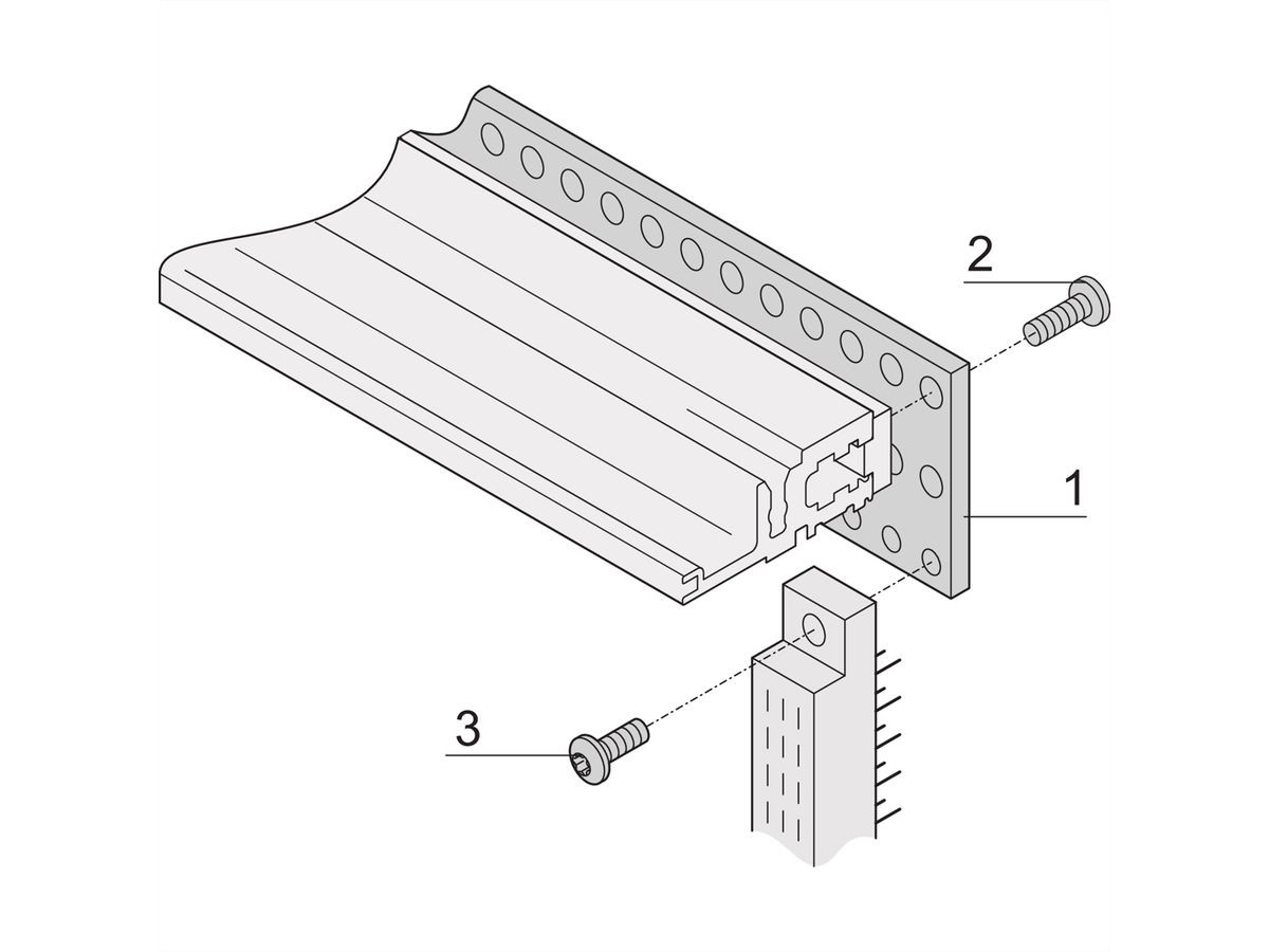 SCHROFF EuropacPRO Rail perforé pour connecteur, selon EN 60603-2 et DIN 41612, 84 HP