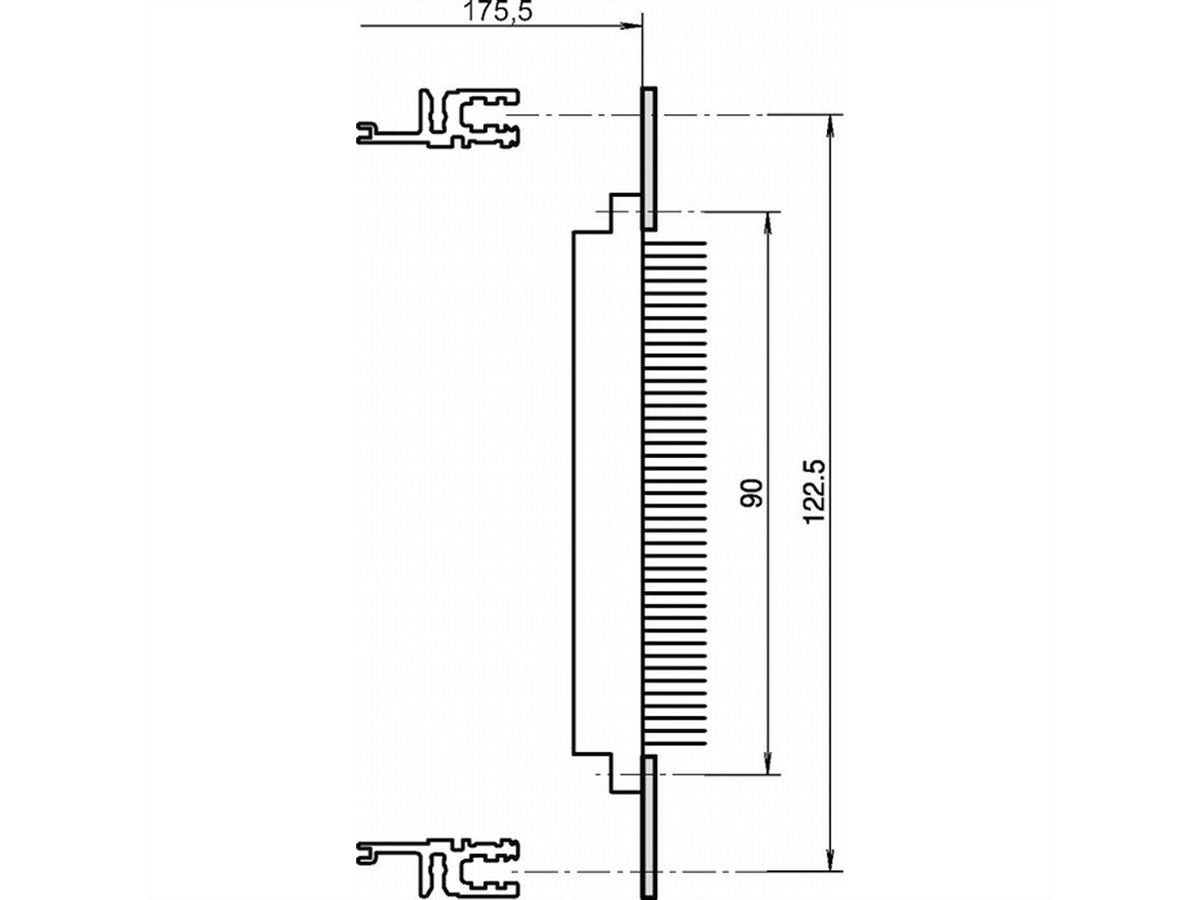 SCHROFF Lochschiene für Steckverbinder nach EN 60603-2 (DIN 41612) - LOCHSCH.42HP F DIN41612 4ST