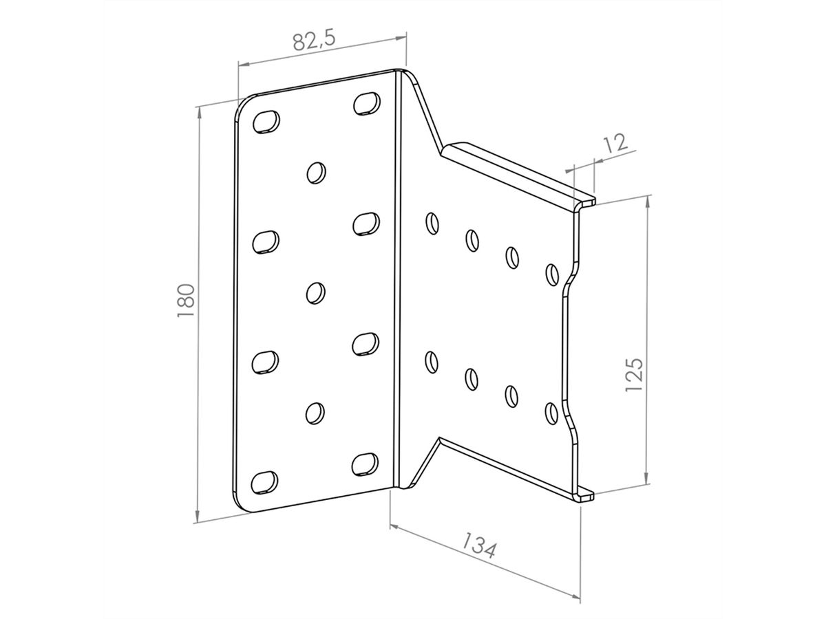 Hagor Adaptateur mural CPS - Single Rail, adapter for from wall installation