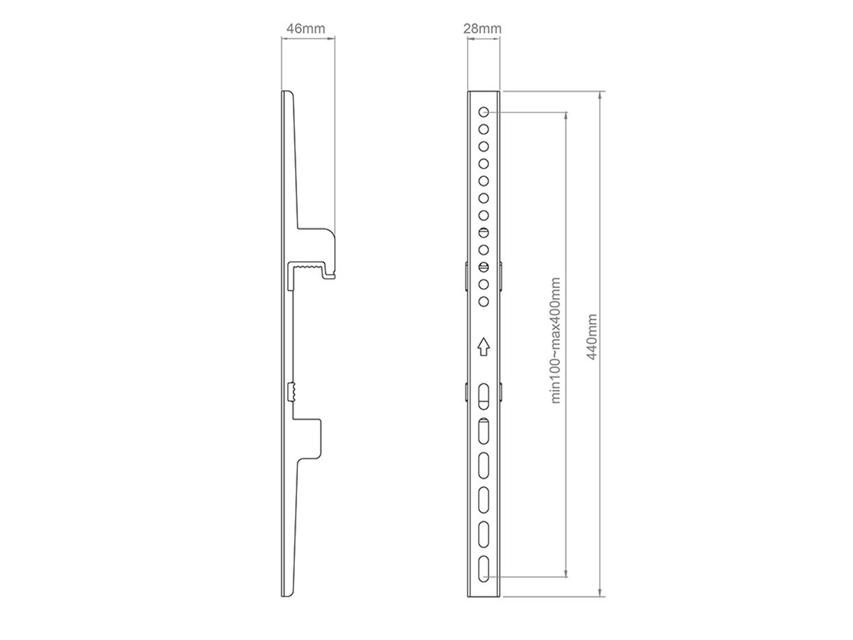 Hagor Bras d'adaptation CPS - Fixed Arms VESA 400, noir