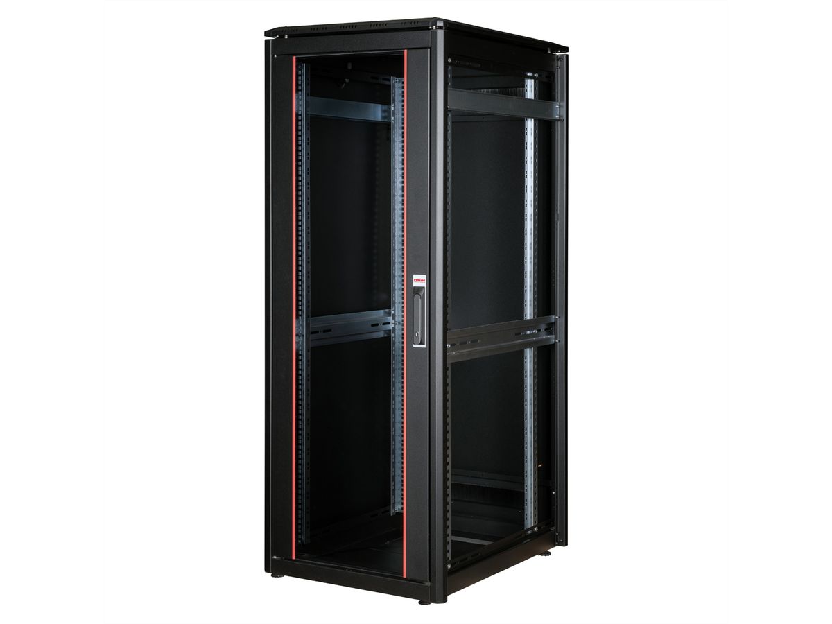 ROLINE 19-Zoll Netzwerkschrank Pro 32 HE, 600x800 BxT Glastür schwarz