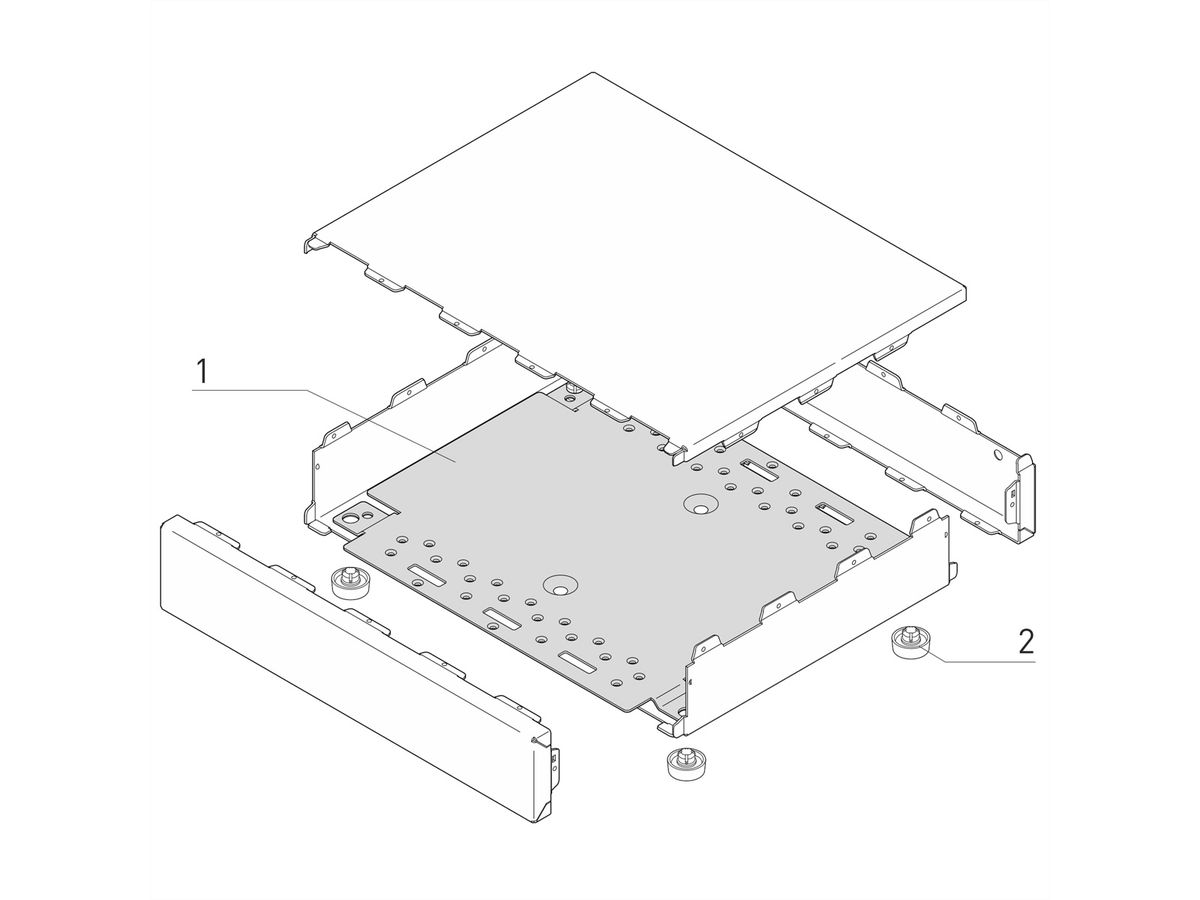 Plaque de montage SCHROFF Interscale pour caisse 444W x 310D