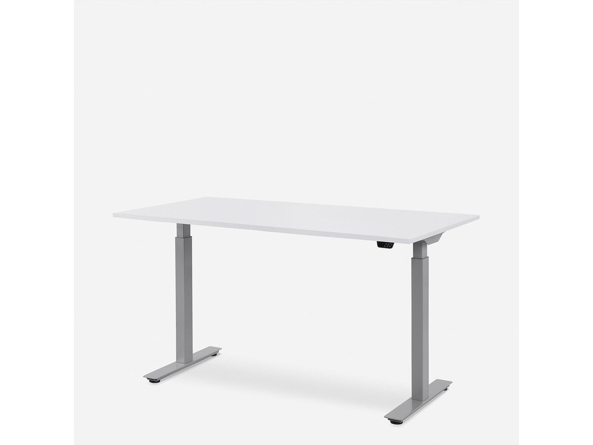 WRK21 Schreibtisch Smart 180 x 80 cm, Höhenverstellbar, Weiss Uni / Grau
