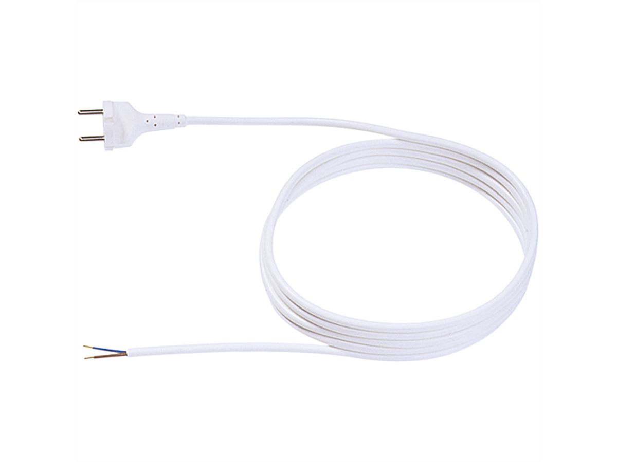 BACHMANN Câble avec connecteur 2x1,0 3m, H05VV-F blanc Connecteur/fils ouverts