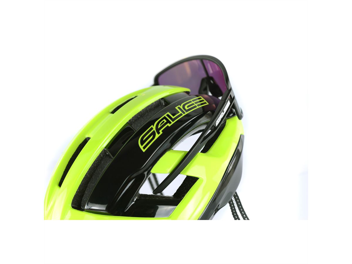 Salice Occhiali Casque de vélo Gavia, L-XL 58-61, Black-Lime