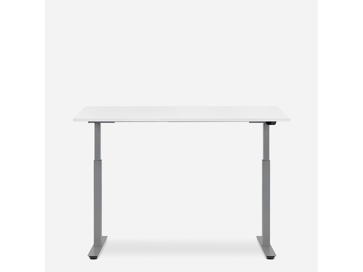 WRK21 Bureau Smart 160 x 80 cm, Hauteur réglable, Blanc uni / Gris