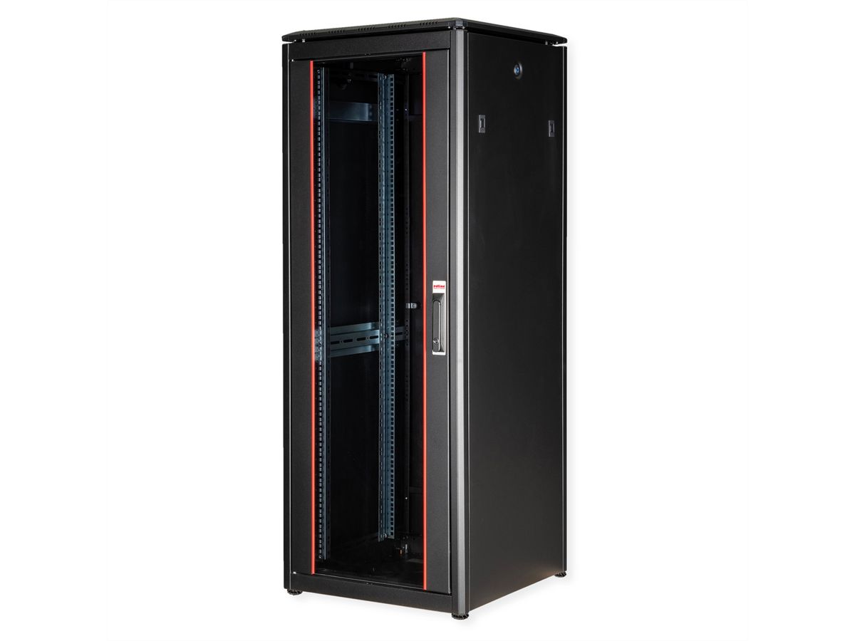 ROLINE 19-Zoll Netzwerkschrank Pro 32 HE, 600x600 BxT Glastür schwarz