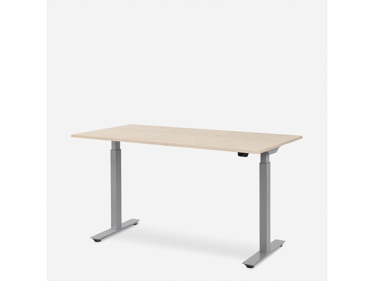 WRK21 Schreibtisch Smart 140 x 80 cm, Höhenverstellbar, Mandal Ahorn / Grau