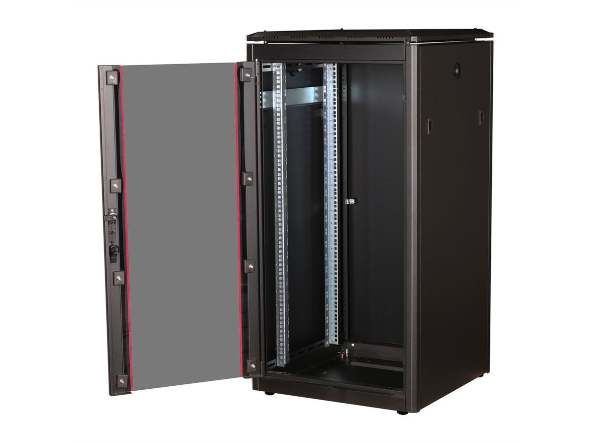 ROLINE 19-Zoll Netzwerkschrank Pro 22 HE, 600x600 BxT Glastür schwarz