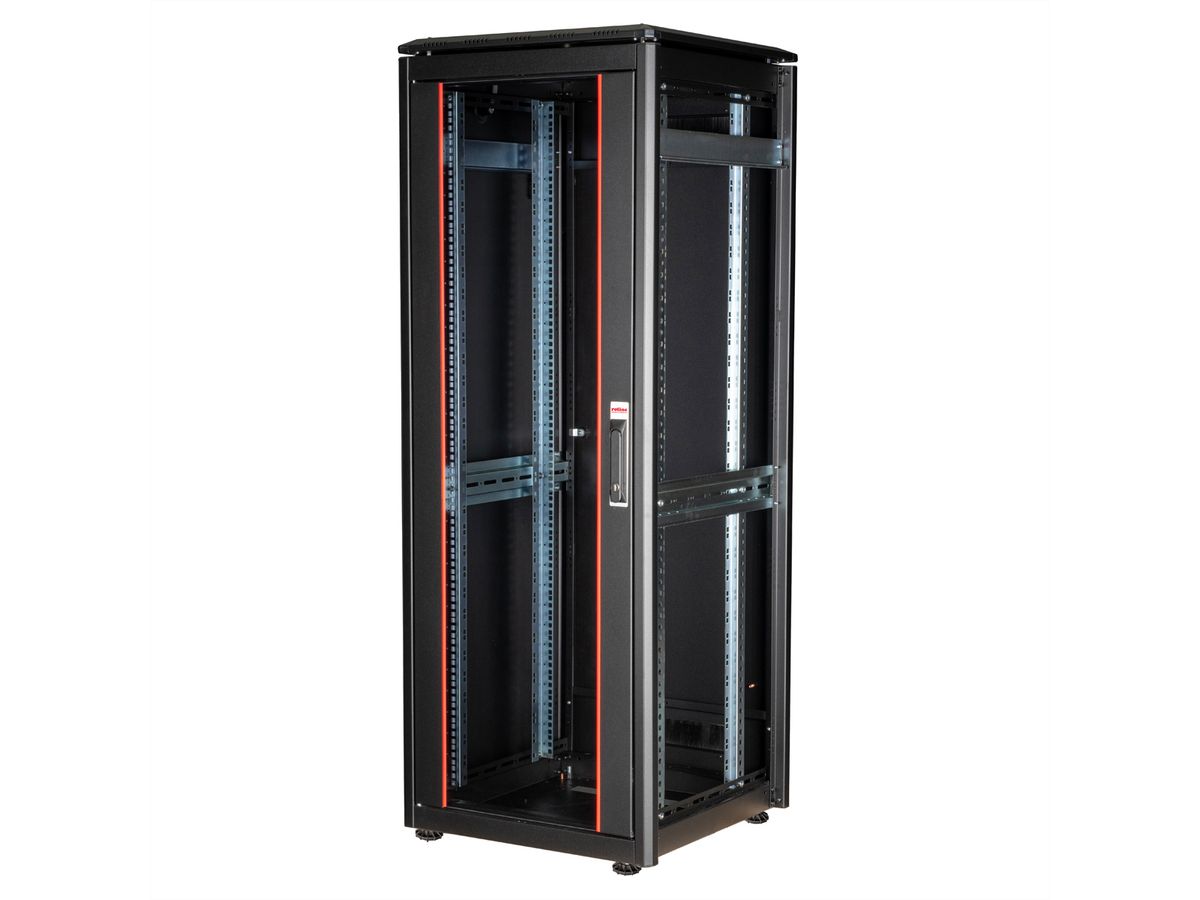 ROLINE 19-Zoll Netzwerkschrank Pro 32 HE, 600x600 BxT Glastür schwarz