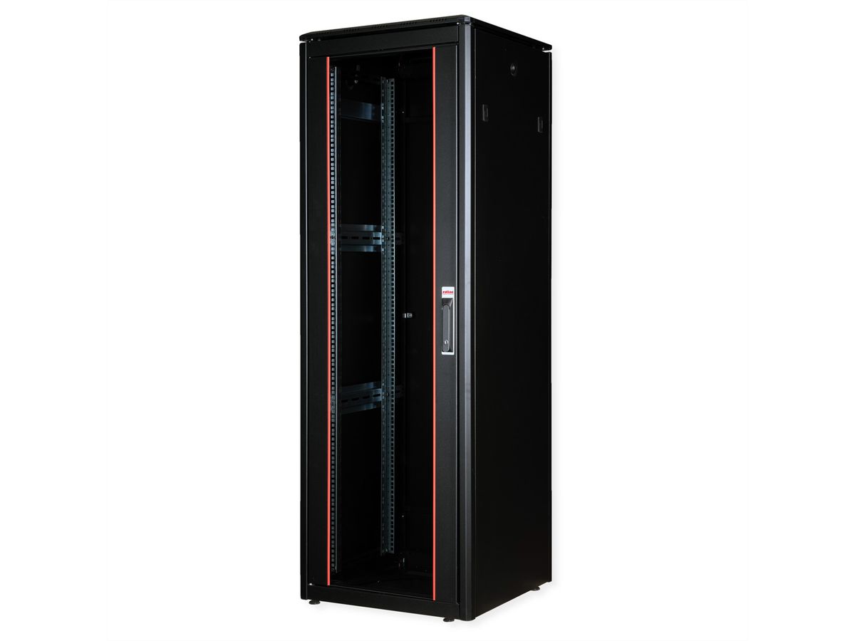 ROLINE 19-Zoll Netzwerkschrank Pro 36 HE, 600x600 BxT Glastür schwarz