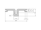 Rail horizontal arrière SCHROFF, Type AB pour guides cartes E/S arrière, 42 HP