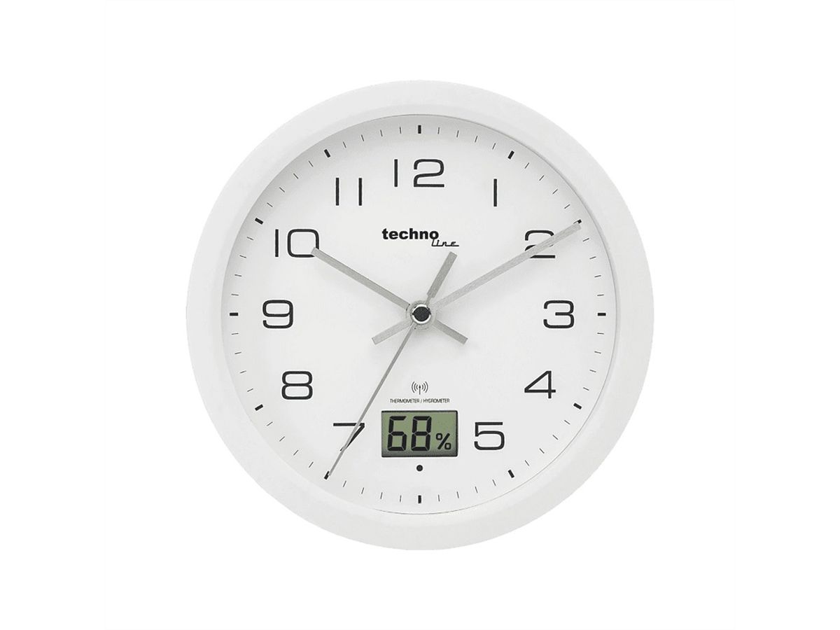 Technoline Horloge murale radio WT3100 blanc Indicateur d'humidité de l'air