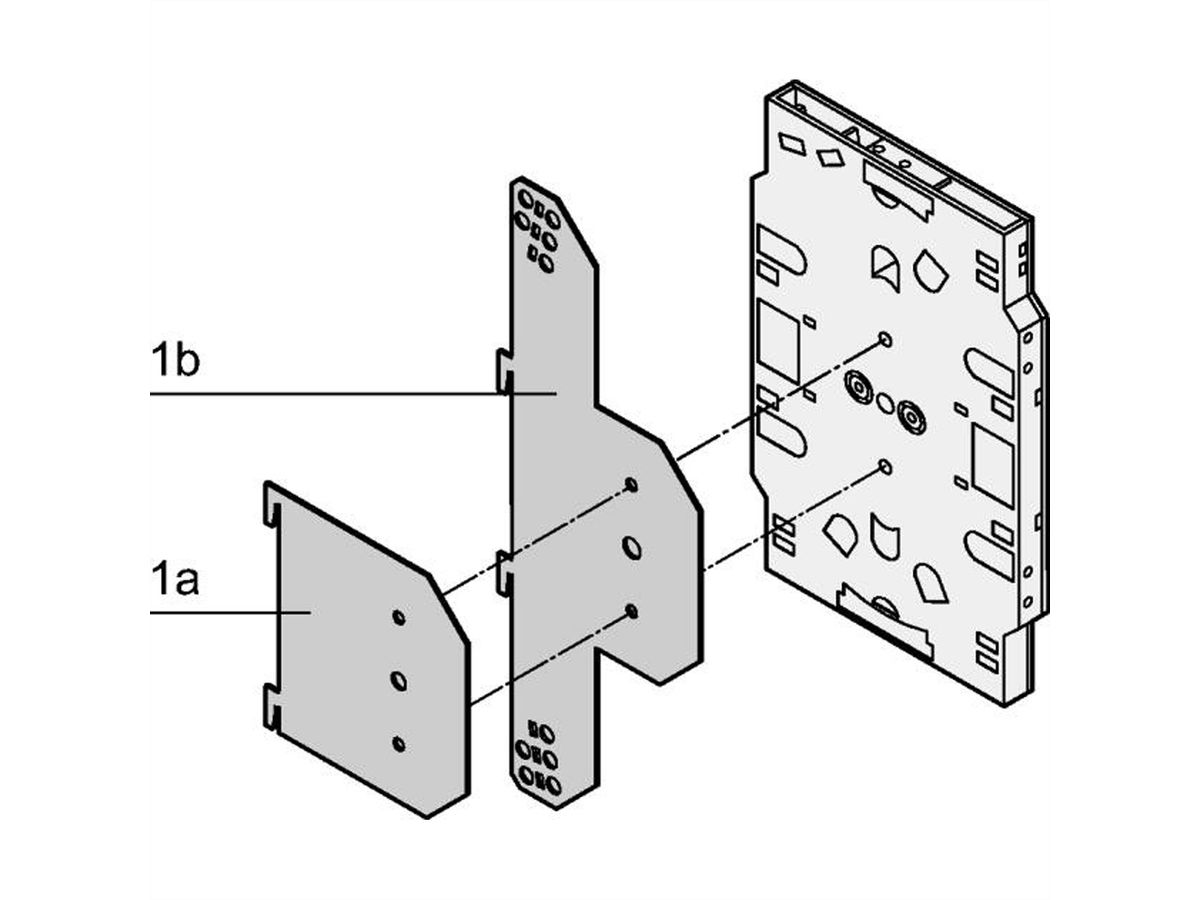 Plaque d'insertion SCHROFF pour cassettes d'épissure, avec goulotte pour serre-câbles