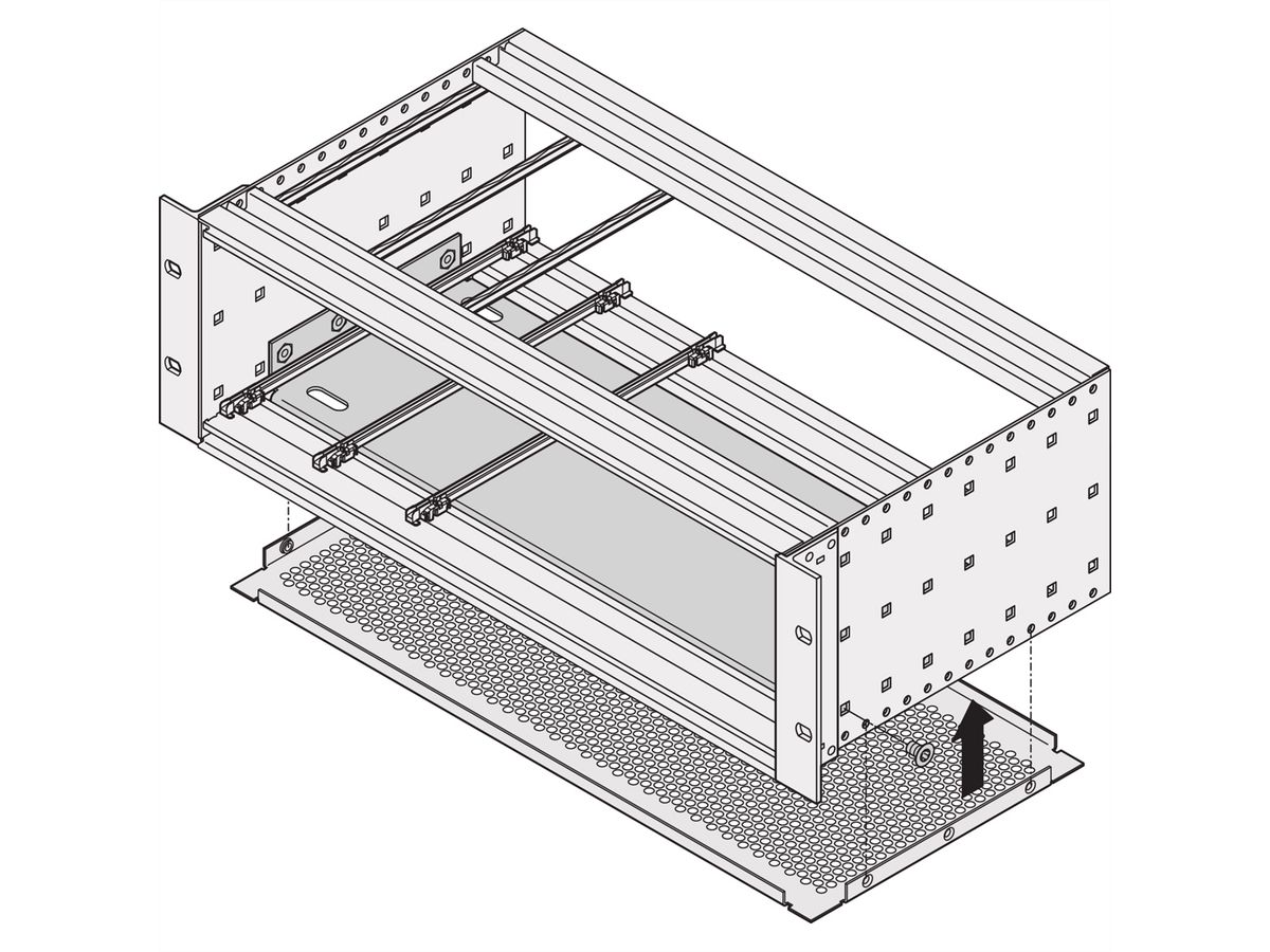 Plaque de montage SCHROFF EuropacPRO pour utilisation avec plaque de recouvrement, 63 CV, 160 mm de longueur de panneau