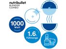Nutribullet Blender Combo 1000W l'extracteur de nutrition, noir, 10-pièc