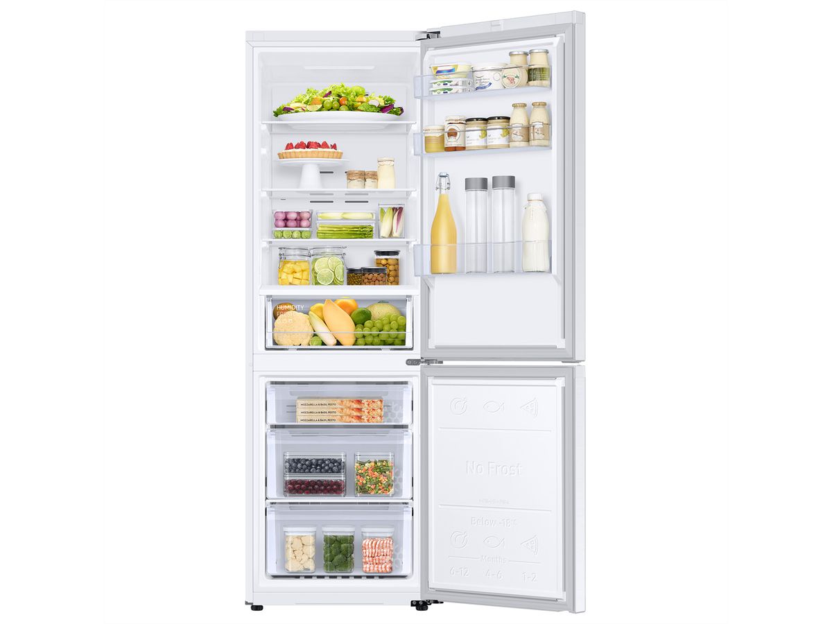 Samsung Réfrigérateur-congélateur RB7300 Bespoke, 344l, D, WiFi, Blanc avec poignée encastrée