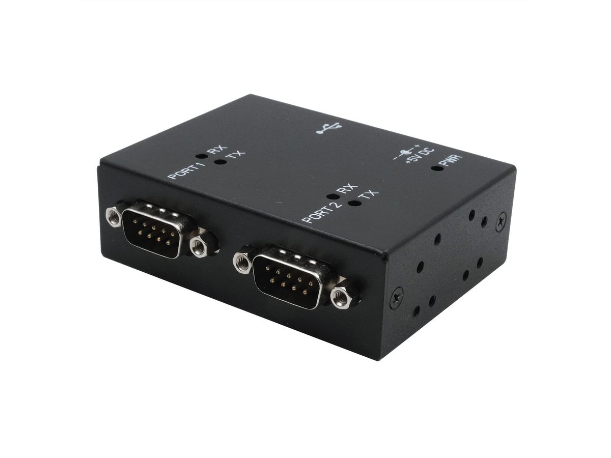 EXSYS EX-13072HM USB 2.0 zu 2 x Seriell RS-232 Ports Metallgehäuse FTDI Chip-Set