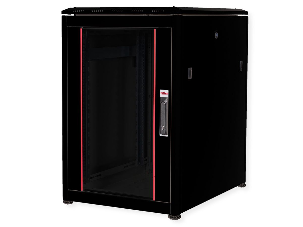 ROLINE 19-Zoll Netzwerkschrank Pro 16 HE, 600x800 BxT Glastür schwarz