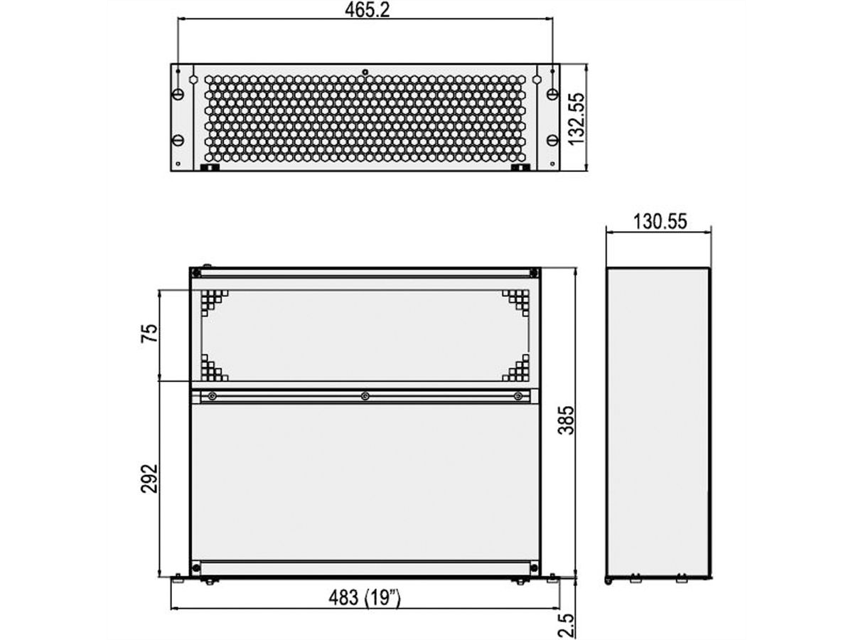 SCHROFF Ventilateur à poussoir 19", 3 U, axial, 115 VAC