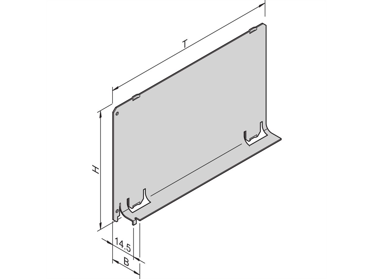 Déflecteur d'air SCHROFF, panneau avant, blindage Refrofit, acier, 6 U, 4 HP, 220 mm