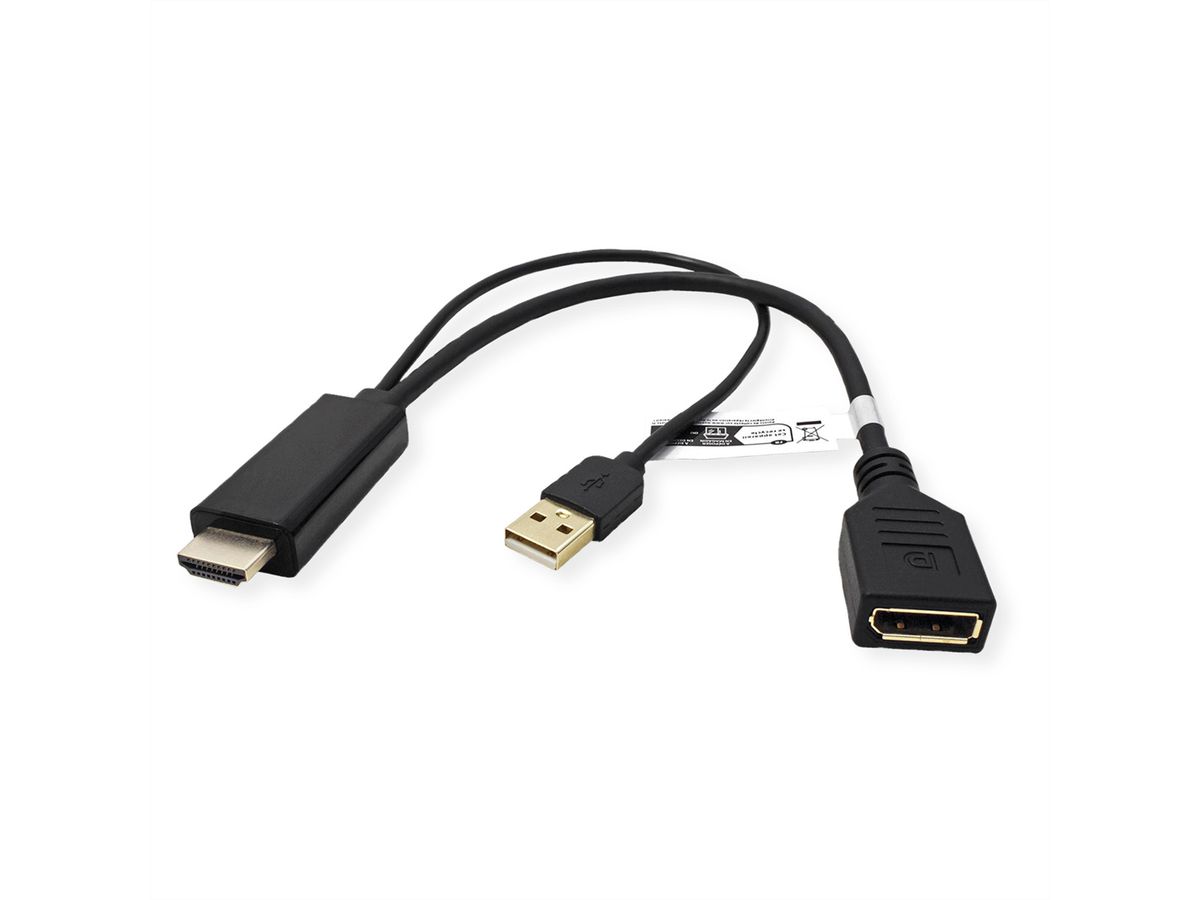 VALUE Adaptateur 4K HDMI - DisplayPort, v1.2, HDMI M - DP F