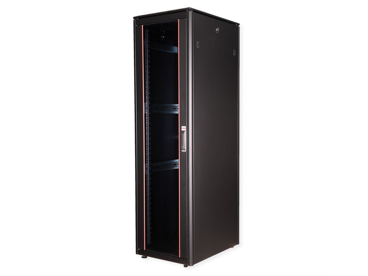 ROLINE 19-Zoll Netzwerkschrank Pro 42 HE, 600x800 BxT Glastür schwarz