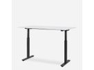 WRK21 Bureau Smart 180 x 80 cm, Hauteur réglable, Blanc uni / Noir