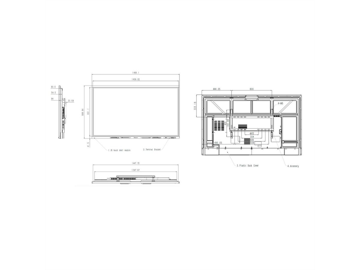 Hisense Interacitve Display65MR6DE-E, 65", 16/7, UHD, 350cd/m², Android 13